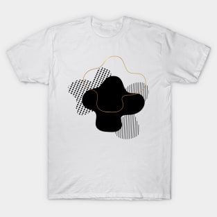 Black, Gray and Gold Abstract Pattern T-Shirt